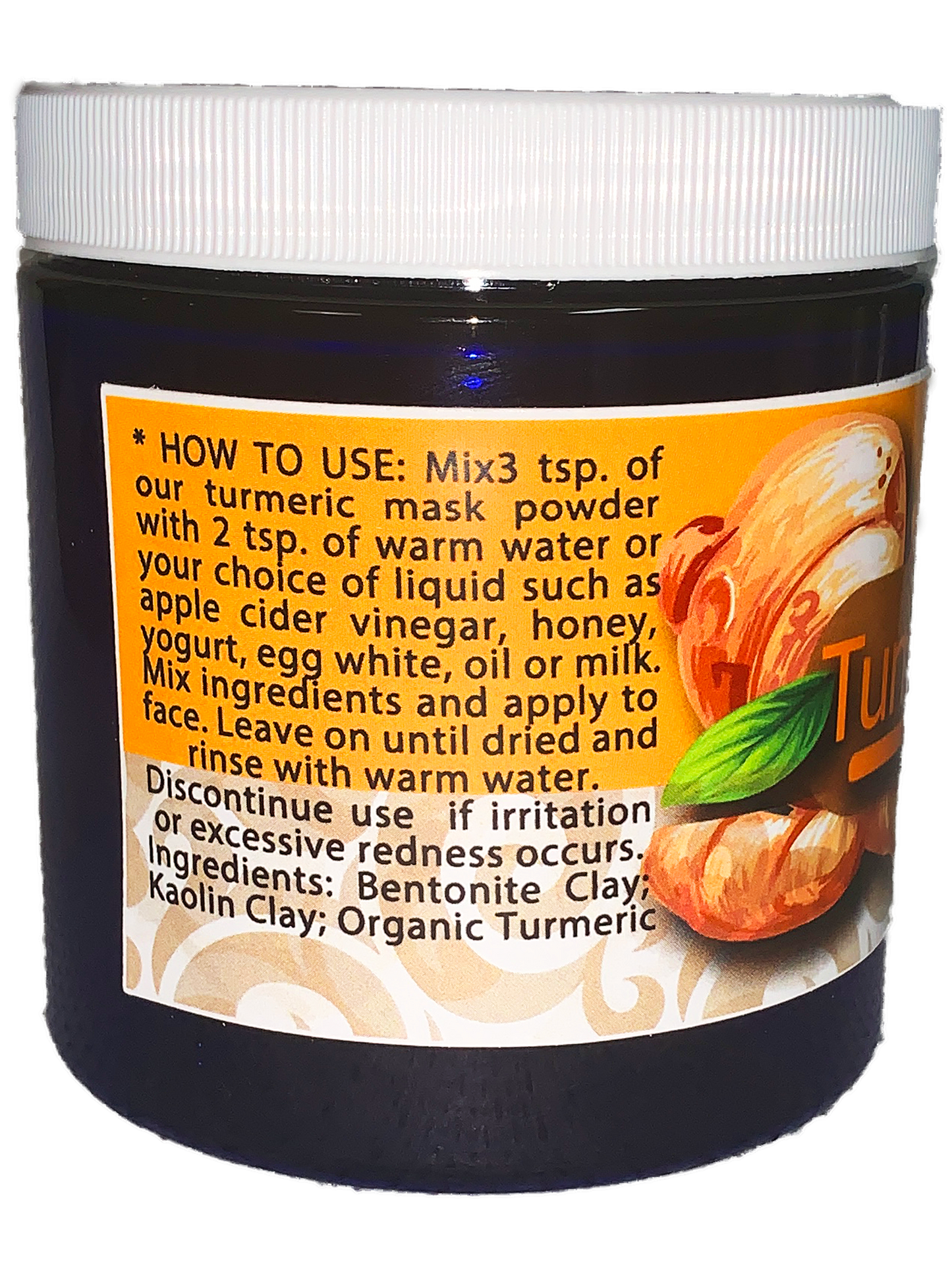 Turmeric Restore Clay Mask | Skin Balancing Mask with Turmeric and 100% Natural Calcium Bentonite Clay | Deep Pore Cleansing Facial & Body Mask | All-Natural Face Mask for Acne | Remove Toxins | Circulation Booster | Detox Clay Face Mask Made in USA - Habbie Enterprise