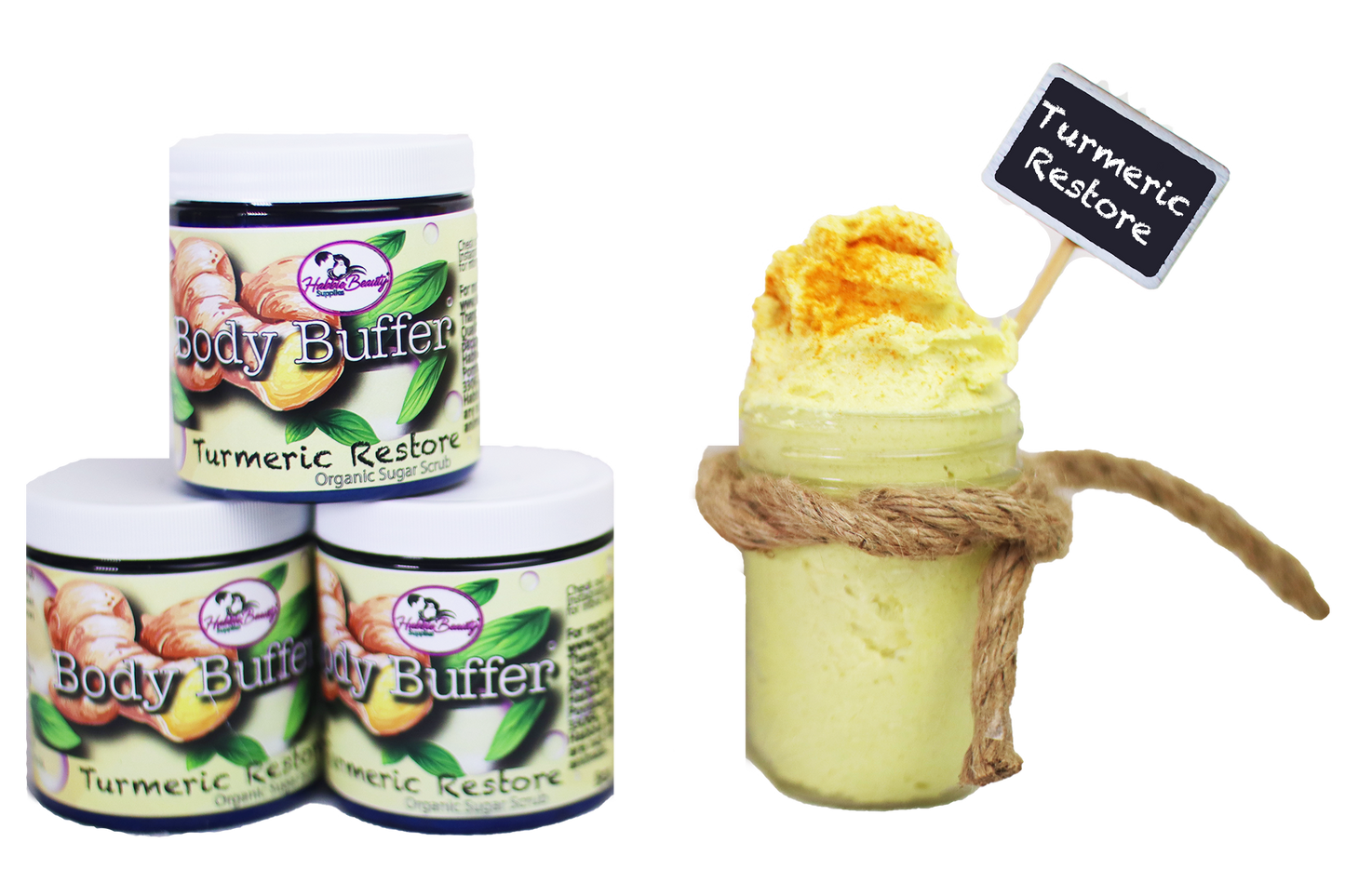 Whipped Turmeric & Sugar Body Buffer | 100% Organic | Habbie Beauty Supplies - Habbie Enterprise
