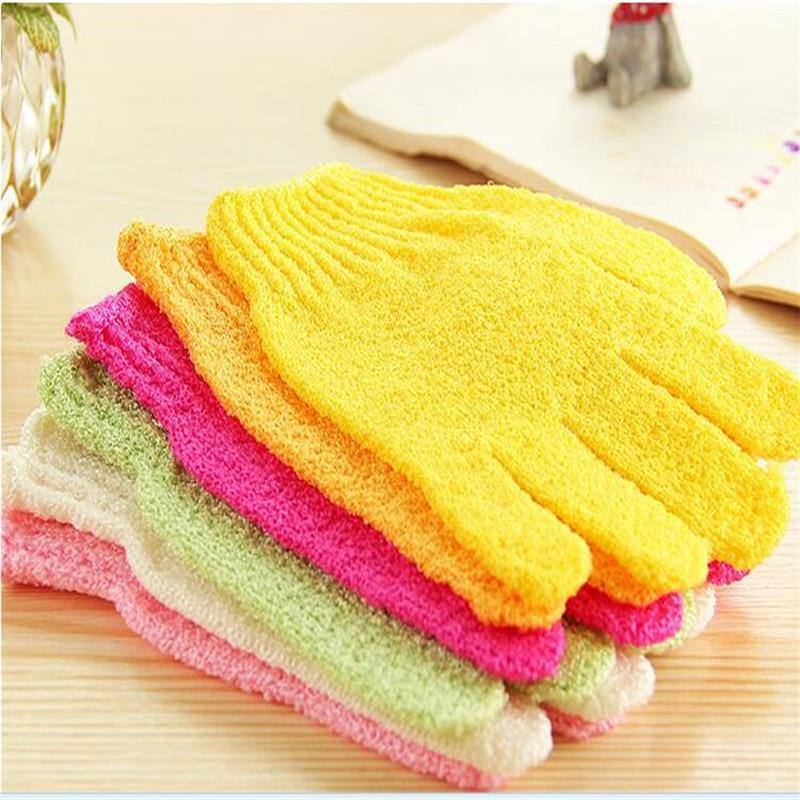Exfoliating Bath Gloves | Face & Body Exfoliating Glove | Random Color |Skin Rubbing Mitt |nShower Scruber | Nylon Glove | Habbie Beauty - Habbie Enterprise