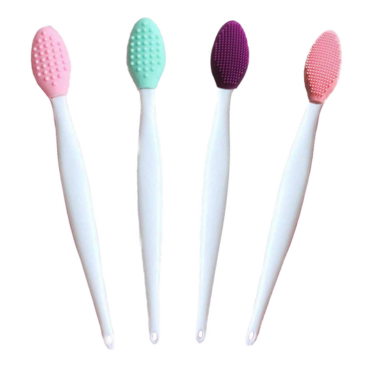 Lip Scrub Brush,2 in 1 Double-Sided Silicone Exfoliating Lip Brush Tool for Smoother and Fuller Lip Appearance (4PCS) | Habbie Beauty - Habbie Enterprise