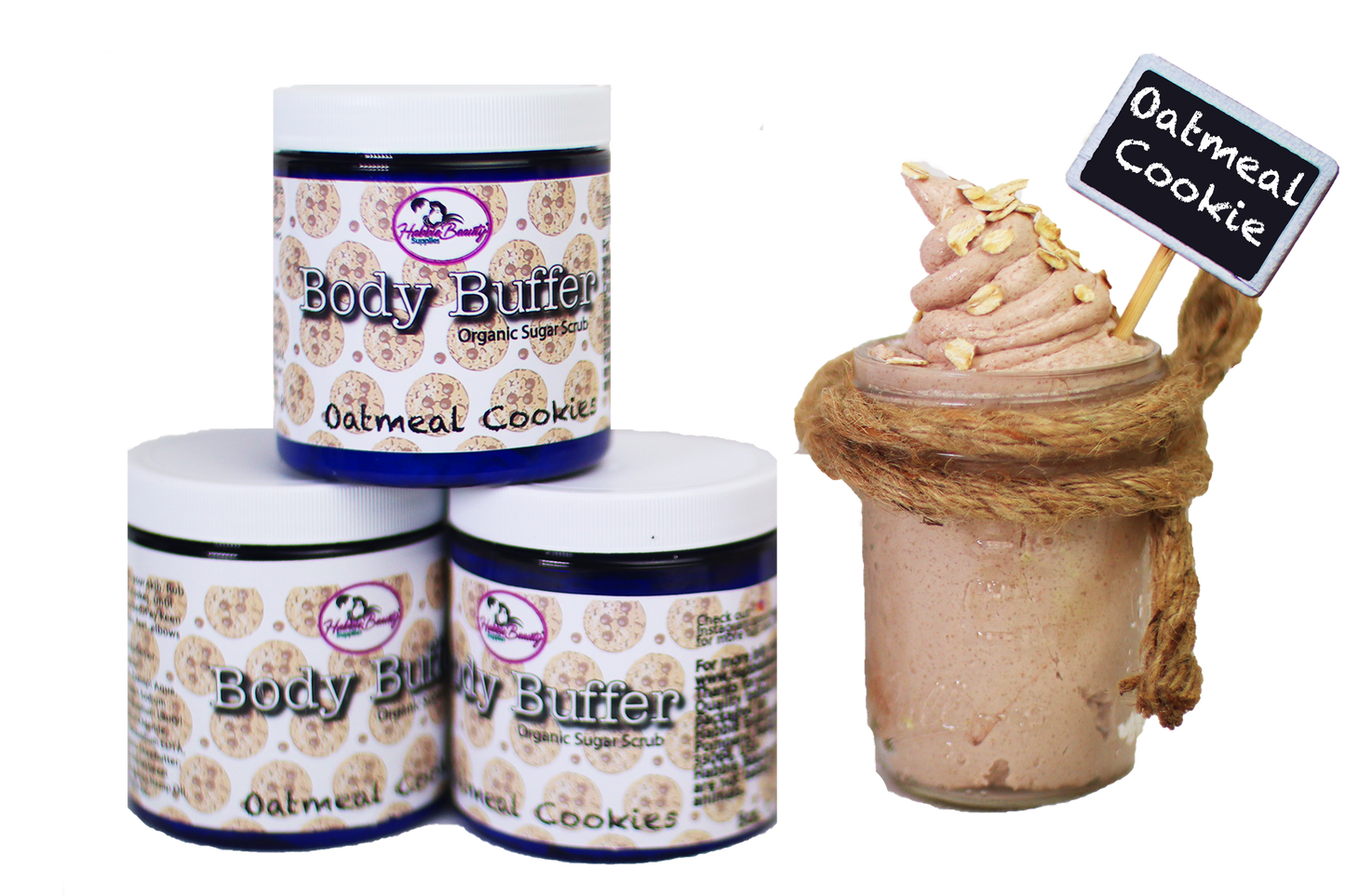 Whipped Oatmeal & Sugar Body Buffer | 100% Organic | Habbie Beauty Supplies - Habbie Enterprise